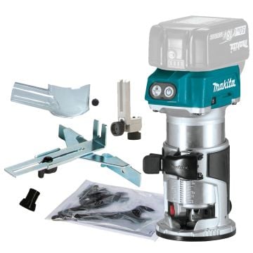 Makita DRT50ZX4 18v LXT 1/4" Brushless Cordless Router Body Only inc Trimmer Guide