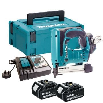 Makita DST221RMJ 18v LXT Cordless 10mm Stapler Inc 2x 4.0Ah Batts