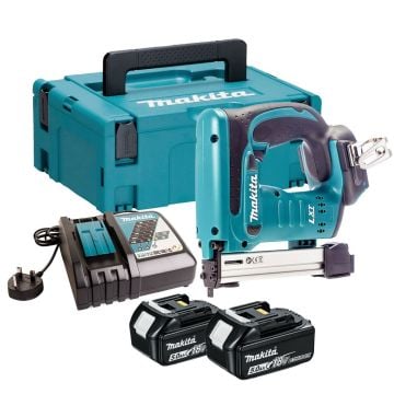Makita DST221RTJ 18v LXT Cordless 10mm Stapler Inc 2x 5.0Ah Batts