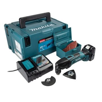 Makita DTM50RT1J1 18v LXT Cordless Multi Cutter Inc 1x 5.0Ah Batt & Accessory Set