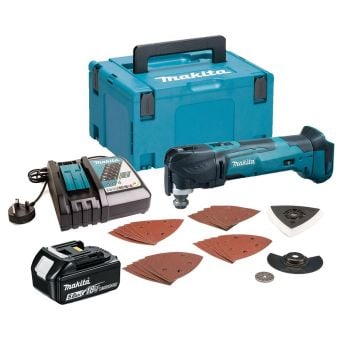 Makita DTM51RT1J3 18v LXT Cordless Multi Cutter Inc 1x 5.0Ah Battery In Makpac Case With Accessories