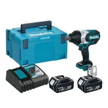 Makita DTW1001RTJ 18v LXT Brushless 3/4" Impact Wrench Inc 2x 5.0Ah Batteries
