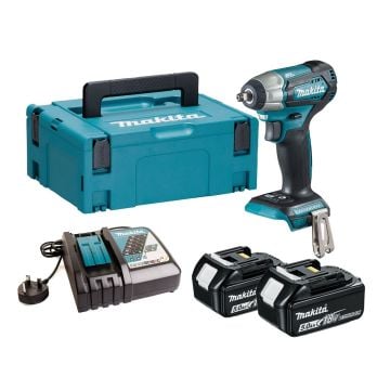 Makita DTW180RTJ 18v LXT Brushless 3/8" Impact Wrench Inc 2x 5.0Ah Batts