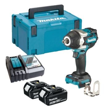 Makita DTW701RTJ 18v LXT 1/2" Detent Pin Impact Wrench inc 2x 5.0Ah Batts