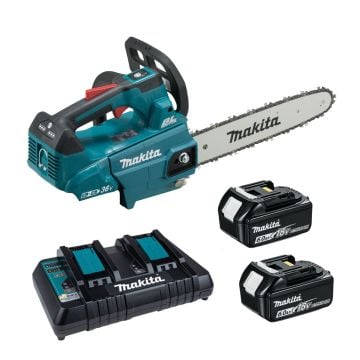 Makita DUC306PG2 Twin 18v LXT 30cm / 12" Brushless Chainsaw Inc 2x 6.0Ah Batts