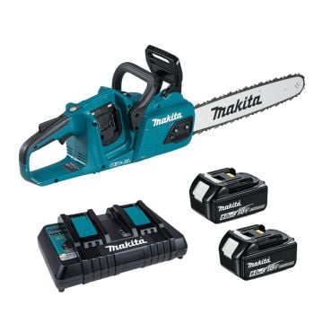 Makita DUC355PG2 Twin 18v LXT 35cm / 14" Brushless Chainsaw Inc 2x 6.0Ah Batts