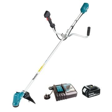 Makita DUR190URT8 18v LXT Brushless U-Handle Line Trimmer Inc 1x 5.0Ah Battery