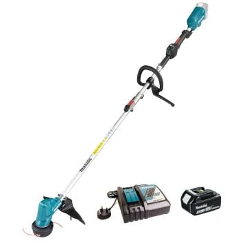Makita DUR191LRT8 18v LXT Brushless Split-Shaft Loop Handle Line Trimmer Inc 1x 5.0Ah Battery