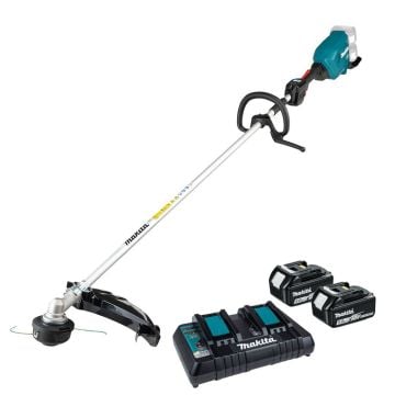 Makita DUR369LPT2 Twin 18v LXT Cordless Brushless Line Trimmer Inc 2x 5.0Ah Batts