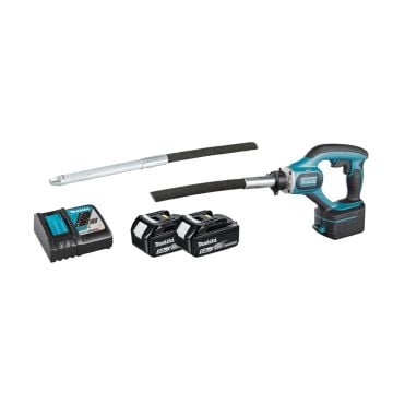 Makita DVR350RTE 18v LXT Cordless Vibrating Poker Inc 2x 5.0Ah Batts