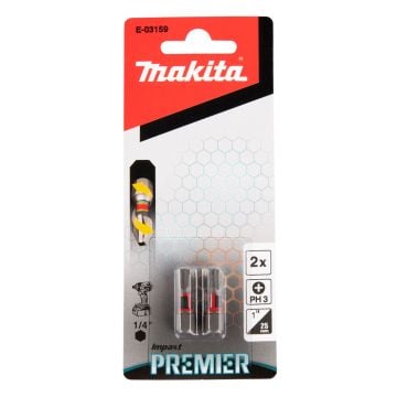 Makita E-03159 Premier Impact Torsion Bit PH3 25mm x2 Pcs