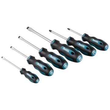 Makita E-10512 Slotted & Pozi Screwdriver Set x6 Pcs