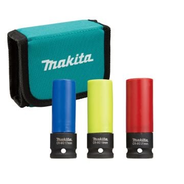 Makita E-12354 1/2" Square Deep Impact Socket Set x3 Pcs