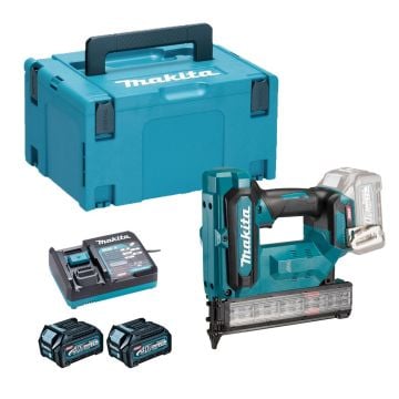 Makita FN001GD202 40v Max XGT 18g Brushless Brad Nailer Inc 2x 2.5Ah Batts