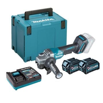 Makita GA012GD201 40v Max XGT Paddle Switch 115mm Angle Grinder Inc 2x 2.5Ah Batts