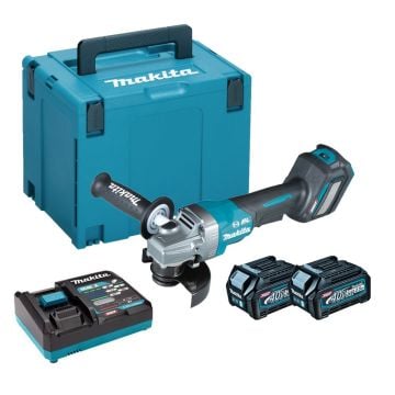 Makita GA028GD201 40v Max XGT Paddle Switch 115mm Angle Grinder Inc 2x 2.5Ah Batts