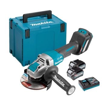 Makita GA041GD201 40v Max XGT Cordless Brushless X-LOCK 125mm Angle Grinder Inc 2x 2.5Ah Batts