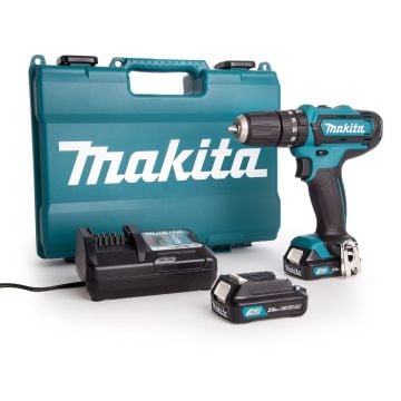 Makita HP331DWAE 10.8v / 12v MAX CXT Slide Combi Drill inc 2x 2.0Ah Batts in Carry Case