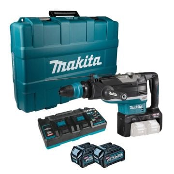 Makita HR006GD203 Twin 40v Max XGT Brushless SDS Max Rotary Demolition Hammer Inc 2x 2.5Ah Batts