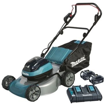 Makita DLM466PT2 Twin 18v LXT Cordless Lawn Mower Inc 2x 5.0Ah Battery