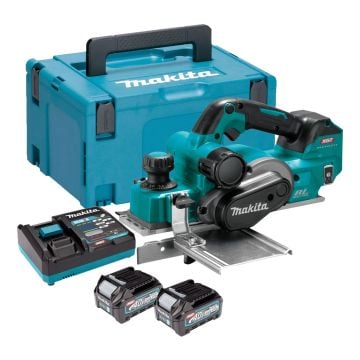 Makita KP001GD201 40v Max XGT AWS Brushless Planer 82mm Inc 2x 2.5Ah Batts