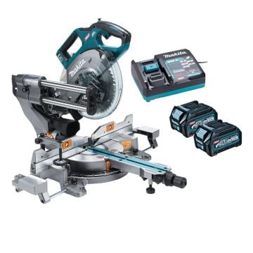 Makita LS002GD202 40v Max XGT Slide Compound 216mm Mitre Saw Inc 2x 2.5Ah Batts