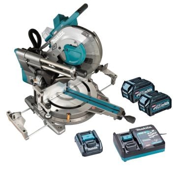 Makita LS003GD201 40v Max XGT AWS Slide Compound 305mm Mitre Saw Inc 2x 2.5Ah Batts