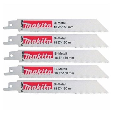 Makita P-04880 Flexible Cut Bi-Metal Reciprocating Blade Pack 150mm x 18TPI x5 Pcs