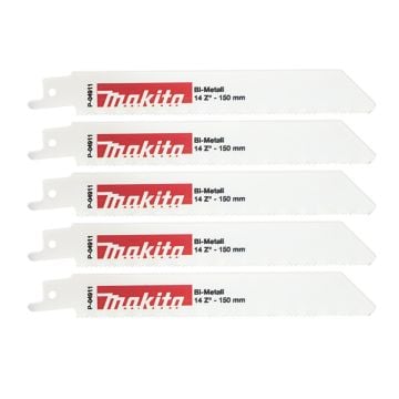 Makita P-04911 Flexible Cut Bi-Metal Reciprocating Blade Pack 150mm x 14TPI x5 Pcs