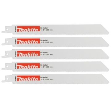 Makita P-04927 Specialised Bi-Metal Reciprocating Blade Pack 200mm x 14TPI x5 Pcs