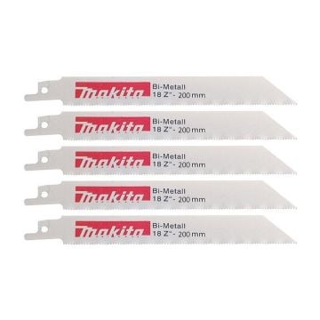 Makita P-04933 Specialised Cut Bi-Metal Reciprocating Blade Pack 200mm x 18TPI x5 Pcs