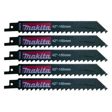 Makita P-04999 003019 Wood Reciprocating Blade Pack 150mm x 4TPI x5 Pcs