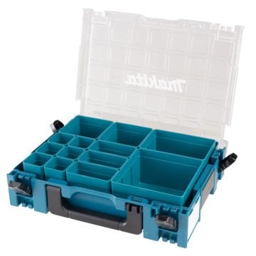 Makita 191X80-2 Makpac Organiser Set Inc Clear Lid & 13x Inserts