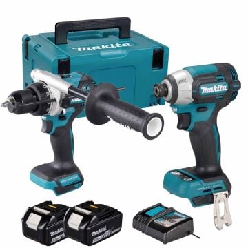 Makita DLX2566TJ 18v LXT Twin Kit DHP492Z Combi Drill & DTD201Z Impact Driver Inc 2x 5Ah batteries