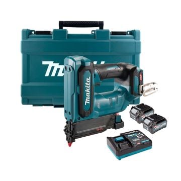 Makita PT001GD201 40v Max XGT Cordless 23 Gauge Pin Nailer Inc 2x 2.5Ah Batts