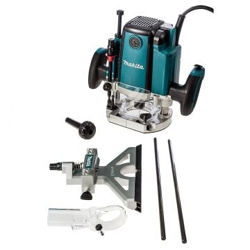 Makita RP1801X 1/2" Plunge Router Fixed Speed inc Straight Guide with Fine Adjustment