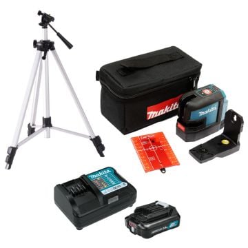 Makita SK105D1 12v CXT Self Leveling Cross Line Red Laser Level Kit Inc 1x 2.0Ah Battery & Tripod