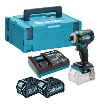 Makita TD001GD201 40v Max XGT 4-Speed Brushless Impact Driver Inc 2x 2.5Ah Batts
