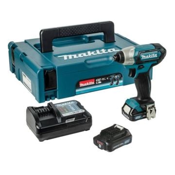 Makita TD110DWAE 10.8v / 12v MAX CXT Slide Impact Driver Inc 2x 2.0Ah Batts