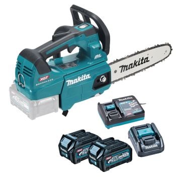 Makita UC002GD201 40v Max XGT 250mm / 10" Cordless Top Handle Chainsaw Inc 2x 2.5Ah Batts