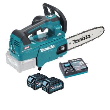 Makita UC002GD202 40v Max XGT 250mm / 10" Cordless Top Handle Chainsaw Inc 2x 2.5Ah Batts