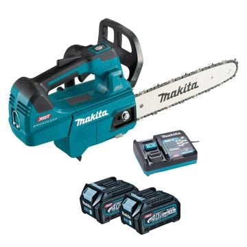 Makita UC003GD202 40v Max XGT 300mm / 12" Cordless Top Handle Chainsaw Inc 2x 2.5Ah Batts