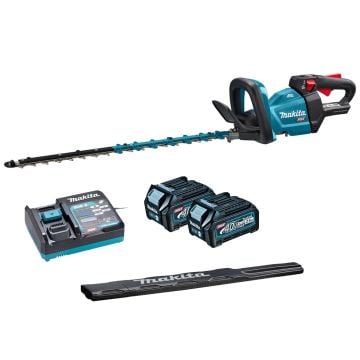 Makita UH004GD201 40v XGT 60cm Cordless Brushless Hedge Trimmer Inc 2x 2.5Ah Batts