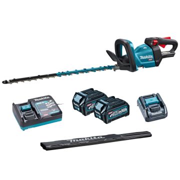 Makita UH004GD202 40v XGT 60cm Cordless Brushless Hedge Trimmer Inc 2x 2.5Ah Batts