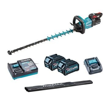 Makita UH005GD202 40v XGT 75cm Cordless Brushless Hedge Trimmer Inc 2x 2.5Ah Batts