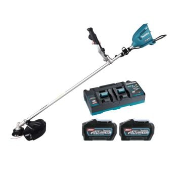 Makita UR012GT203 Twin 40v XGT Cordless Brushless Brush Cutter Inc 2x 5.0Ah Batts