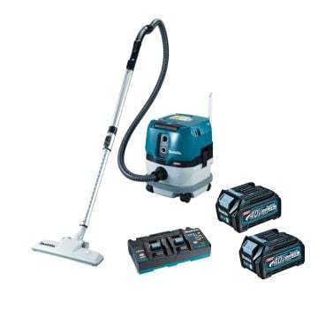 Makita VC001GLD22 40v Max XGT Brushless Wet & Dry L-Class Dust Extractor Inc 2x 2.5Ah Batts