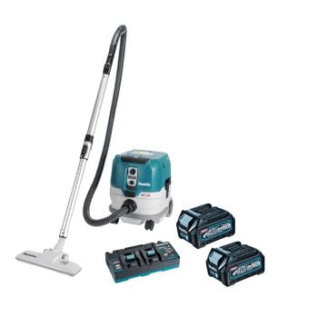 Makita VC005GLD22 40v Max XGT Brushless Dry L-Class Dust Extractor Inc 2x 2.5Ah Batts