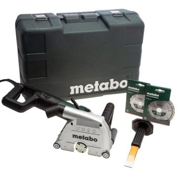 Metabo MFE 40 1900W/1700W Wall Chaser Inc 2x Diamond Blades In Carry Case