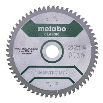 Metabo 628066000 Multi Cut - Classic 216mm x 2.4mm x 30mm Circular Saw Blade